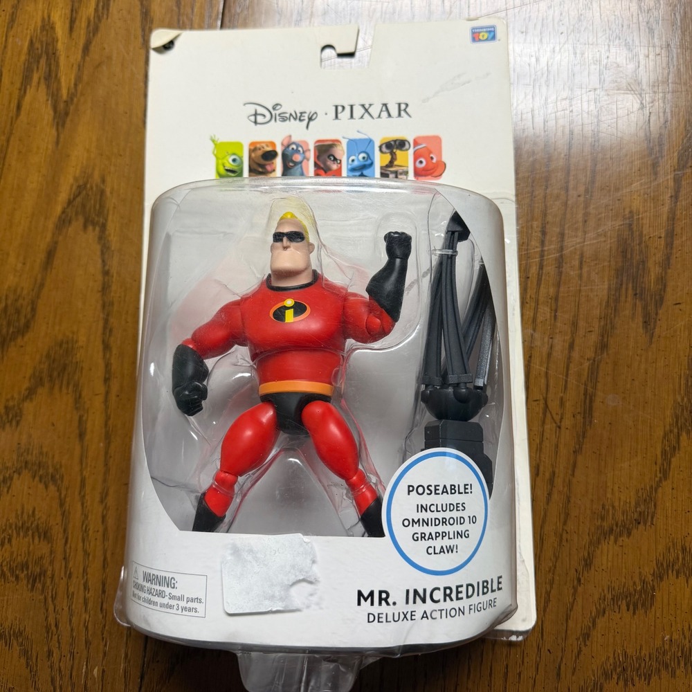 Disney Pixar Mr Incredible Deluxe Action Figure Thinkway Toys Omnidroid Claw Bas